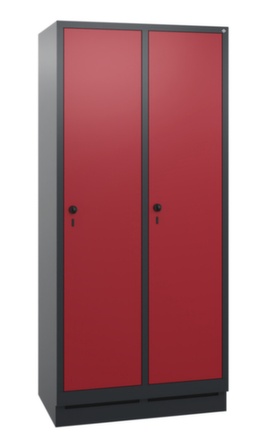C+P Garderobekast Evolo met 2 vakken - gladde deuren, vakbreedte 400 mm