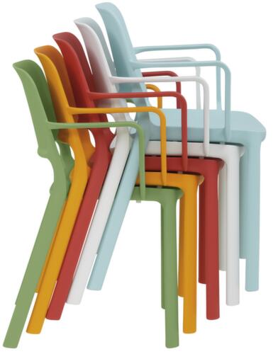 Mayer Sitzmöbel stapelstoel myNUKE geschikt voor outdoor + armleuningen, framboosrood  L