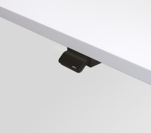 Elektrisch in hoogte verstelbare vergadertafel, breedte x diepte 2200 x 1030 mm, plaat wit  L