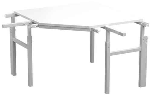 Treston Koppelelement voor bureau voor montagetafel met legbord, breedte x diepte 1100 x 700 mm, plaat wit