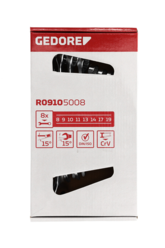 GEDORE R09105008 Ringsleutelset 9-19 mm 8 stuks  L