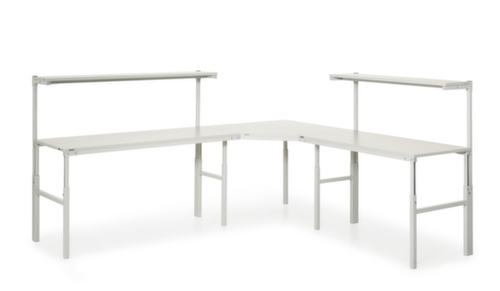 Treston Koppelelement voor bureau voor montagetafel met legbord, breedte x diepte 1300 x 900 mm, plaat wit  L