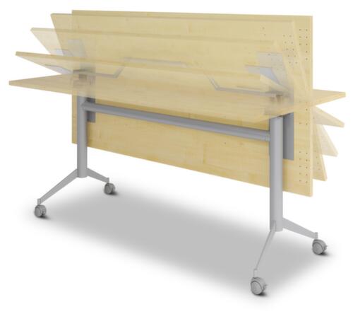 Verrijdbare klaptafel, hoogte x breedte x diepte 750 x 1600 x 800 mm, plaat esdoorn  L