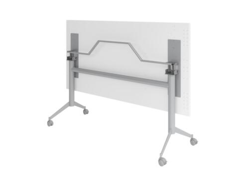 Verrijdbare klaptafel, hoogte x breedte x diepte 750 x 1600 x 800 mm, plaat grijs  L