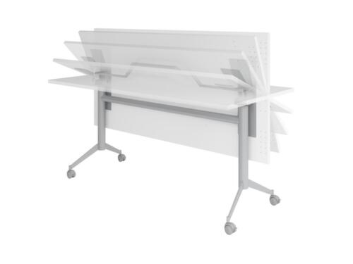 Verrijdbare klaptafel, hoogte x breedte x diepte 750 x 1600 x 800 mm, plaat wit  L