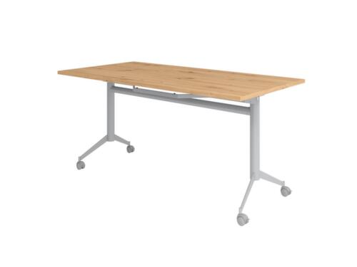 Verrijdbare klaptafel, hoogte x breedte x diepte 750 x 1600 x 800 mm, plaat knoesteiken  L