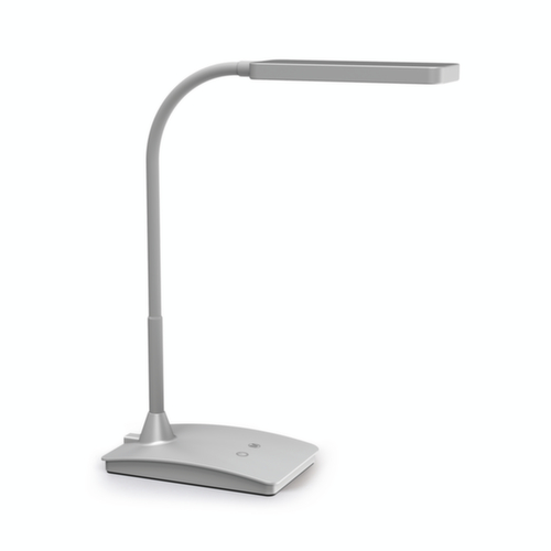 MAUL Compacte LED-bureaulamp MAULpearly colour vario met instelbare kleurtemperatuur, licht daglicht- tot warmwit, zilverkleurig  L
