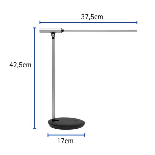 MAUL dimbare LED-bureaulamp MAULrubia colour vario, licht koud- tot warmwit, zilverkleurig/zwart  L