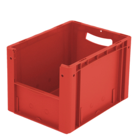 Euronorm zichtbare opslagcontainer met toegangsopening, rood, HxLxB 270x400x300 mm