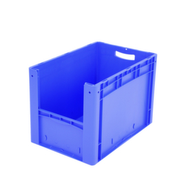 Euronorm zichtbare opslagcontainer met toegangsopening, blauw, HxLxB 420x600x400 mm