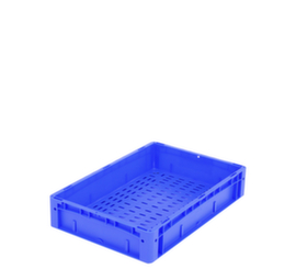 Euronorm stapelcontainers Ergonomic met geperforeerde bodem, blauw, inhoud 21 l