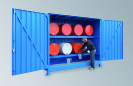 Lacont Stellingcontainer voor gevaarlijke stoffen voor maximaal 24 vaten van 200 liter
