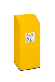 Afvalverzamelaar inclusief sticker, 45 l, RAL1023 verkeersgeel, deksel geel