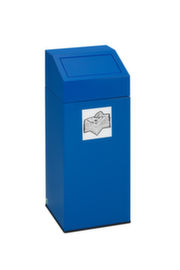 Afvalverzamelaar inclusief sticker, 45 l, RAL5010 gentiaanblauw, deksel blauw