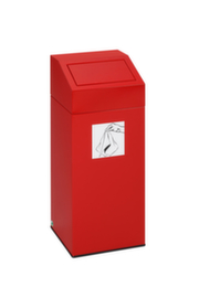 Afvalverzamelaar inclusief sticker, 45 l, RAL3000 vuurrood, deksel rood