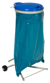 VAR Mobiele vuilniszakstandaard, voor 120-liter-zakken, kiezelgrijs, deksel blauw