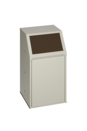 VAR Recycleerbare materiaalcollector met voorflap, 39 l, RAL7032 kiezelgrijs, deksel bruin
