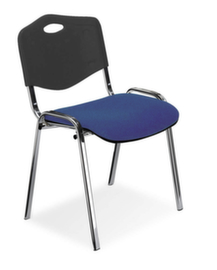 Nowy Styl Bezoekersstoel ISO met kunststof rugleuning, zitting stof (100% polyester), donkerblauw