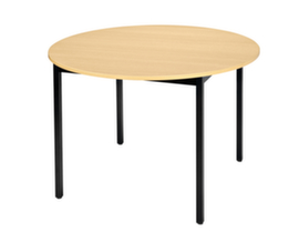 Ronde multifunctionele tafel met frame van vierkante buis, Ø 1100 mm, plaat beuken