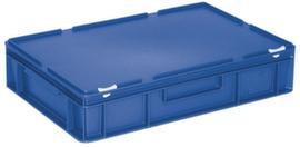 Euronom container met scharnierend deksel, blauw, HxLxB 135x600x400 mm