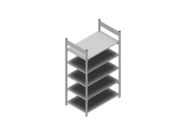 hofe Boutloze vijlplank voor gebruik aan beide zijden, 5 vloer, RAL9006 blank aluminiumkleurig