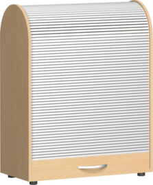 Gera Roldeurkast met verticale deur Milano, 3 ordnerhoogten, beuken/zilverkleurig