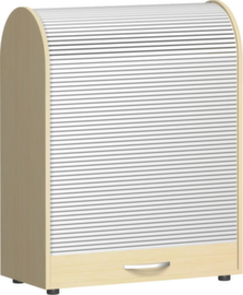 Gera Roldeurkast met verticale deur Milano, 3 ordnerhoogten, esdoorn/zilverkleurig