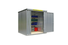 S&auml;bu Gegalvaniseerde materiaalcontainer FLADAFI&reg; met openslaande deur