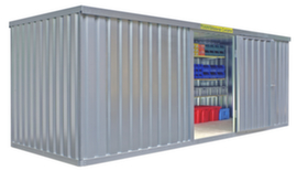 S&auml;bu Gegalvaniseerde materiaalcontainer FLADAFI&reg; met openslaande deur