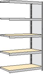 regalwerk Inhaakstelling voor spaanplaten met legborden, hoogte x breedte x diepte 2000 x 1285 x 426 mm, 5 legborden