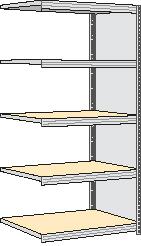 regalwerk Inhaakstelling voor spaanplaten met legborden, hoogte x breedte x diepte 2000 x 1005 x 626 mm, 5 legborden
