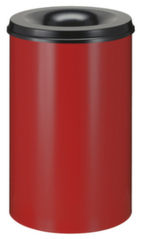 Vlamdovende prullenmand van staal, 110 l, rood, bovendeel zwart
