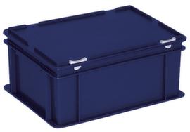 Euronom container met scharnierend deksel, blauw, HxLxB 185x400x300 mm