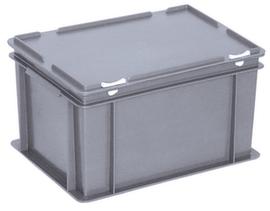 Euronom container met scharnierend deksel, grijs, HxLxB 235x400x300 mm