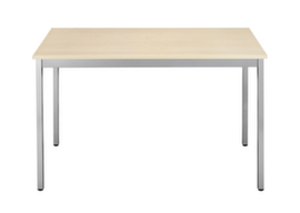 Rechthoekige multifunctionele tafel met frame van vierkante buis, breedte x diepte 1800 x 800 mm, plaat esdoorn