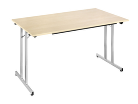 Stapelbare multifunctionele klaptafel, breedte x diepte 1400 x 700 mm, plaat esdoorn
