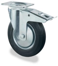 BS-ROLLEN Robuust massief rubberen wiel, draagvermogen 100 kg, massief rubber banden