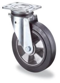 BS-ROLLEN Elastisch massief rubber wiel voor zwaar gebruik, draagvermogen 450 kg, elastiek banden