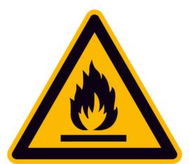 Waarschuwingsbord voor brandgevaarlijke stoffen, sticker