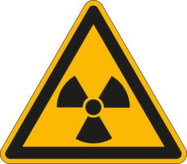 Waarschuwingsbord voor radioactieve/ioniserende stoffen, sticker