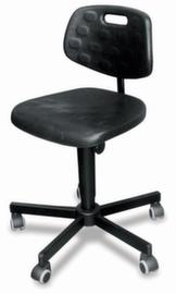 meychair Werkplaatsstoel Workster Simplex, zitting PU-schuim zwart, met rollen