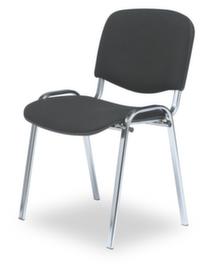 Nowy Styl Buisstalen stoel met beklede rugleuning, zitting stof (100% polyolefine), zwart