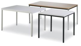 Multifunctionele tafel met 4-voetonderstel van vierkante buis, breedte x diepte 1600 x 800 mm, plaat grijs