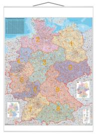 Franken Postcodekaart van Duitsland, hoogte x breedte 1370 x 970 mm