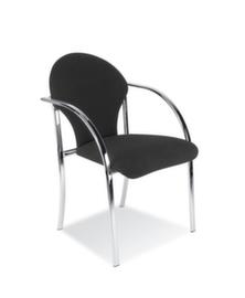 Nowy Styl Bezoekersstoel met gebogen armleuningen, zitting stof (100% polyolefine), zwart