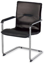 Nowy Styl Bezoekersstoel met sledeframe Rumba, zitting kunstleer, zwart