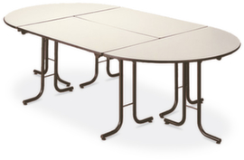 Combineerbare halfronde klaptafel, Ø 1400 mm, plaat beuken