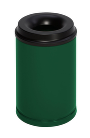 VAR Prullenmand met bluskop, 15 l, RAL6001 smaragdgroen, bovendeel zwart