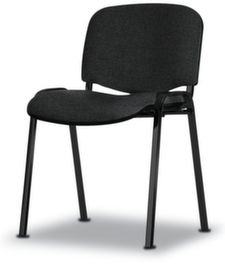 Nowy Styl 12-hoog stapelbare bezoekersstoel ISO met bekleding, zitting stof (100% polyester), donkergrijs