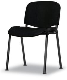 Nowy Styl 12-hoog stapelbare bezoekersstoel ISO met bekleding, zitting stof (100% polyester), zwart